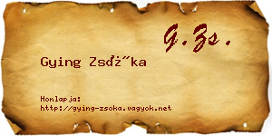 Gying Zsóka névjegykártya